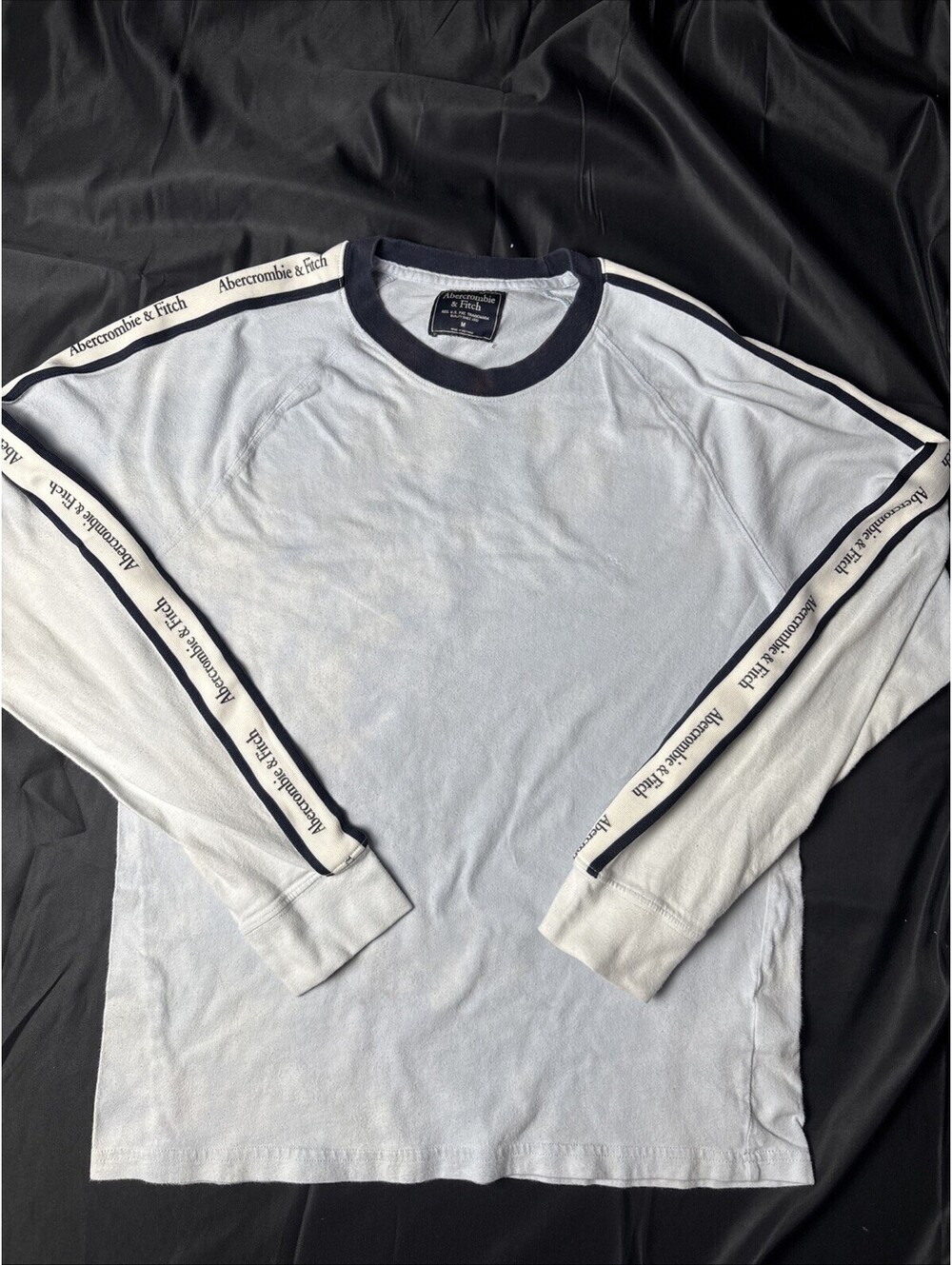 abercrombie fitch long sleeve mens T Shirt Light Blue Medium